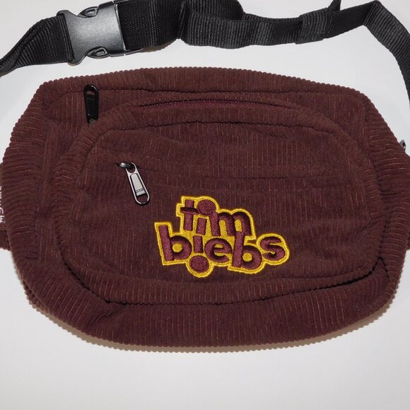 Justin Bieber X Tim Hortons Tim Biebs Brown Corduroy Fanny Pack/ Bum Belt Bag - Picture 2 of 7